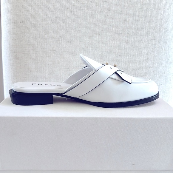 FRAME Le Sweetzer Slide. White. Size: 38.5 Stunning! New With All Packaging. - Picture 9 of 13